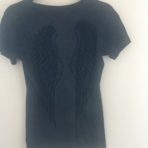 Affliction top. Velvet accents on front and back